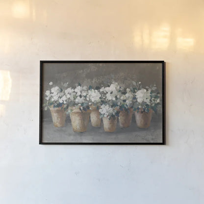 Geranium Glory I Light by Danhui Nai. shown as a paper print in a black flame. Available as a archival giclee rolled canvas, fine art paper, or poster print. SKU 84211i.