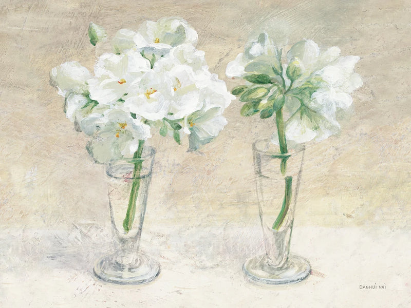 Geraniums in Glasses I Neutral by Danhui Nai