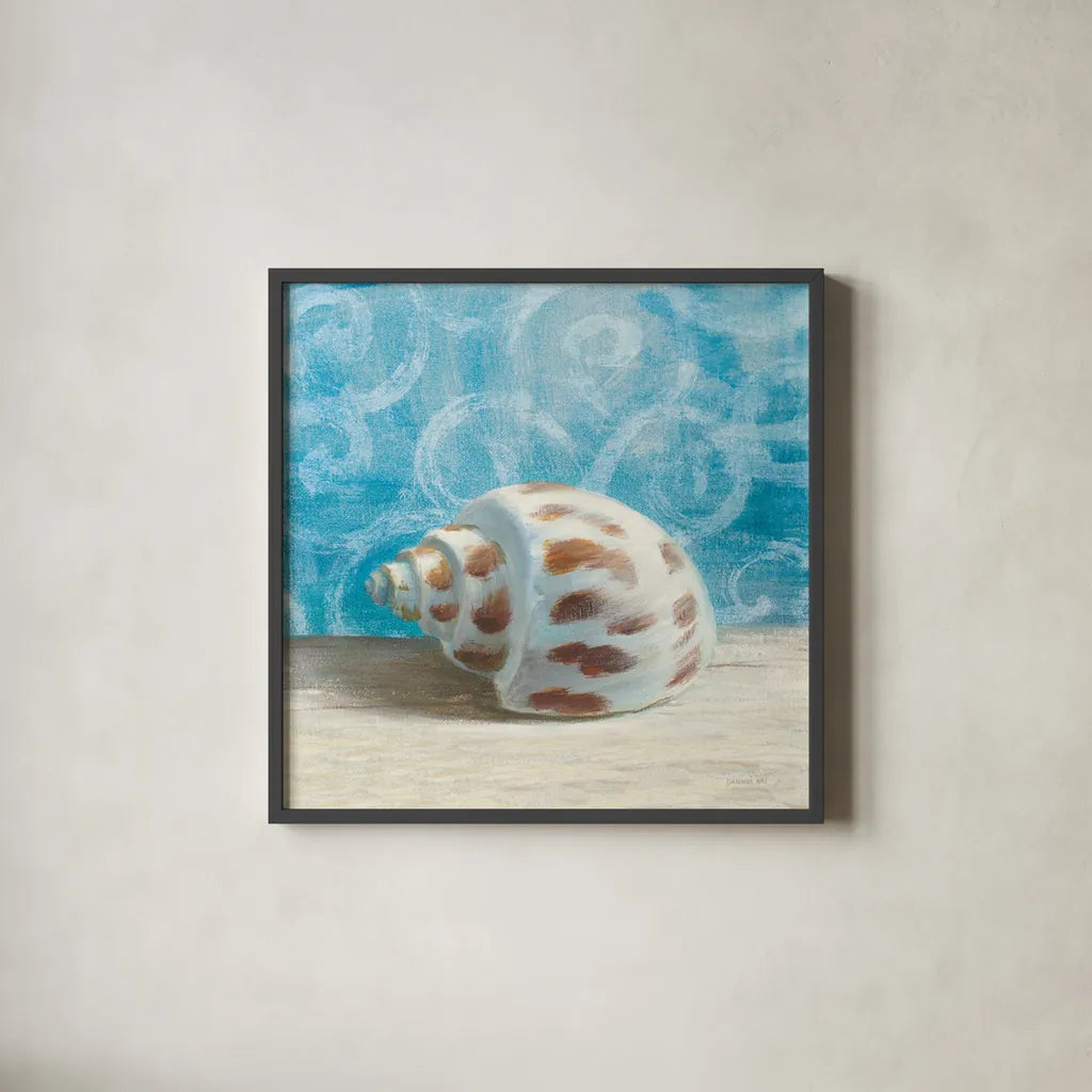 Gift from the Sea II by Danhui Nai. Shown in a sleek black glass frame for a contemporary gallery look. Available as an archival giclee rolled canvas, fine art paper, or poster print. SKU 5248a.