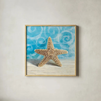 Gift from the Sea III by Danhui Nai. Shown in a natural wood glass frame for a timeless modern aesthetic. Available as an archival giclee rolled canvas, fine art paper, or poster print. SKU 5249a.