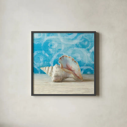 Gift from the Sea IV by Danhui Nai. Shown in a sleek black glass frame for a contemporary gallery look. Available as an archival giclee rolled canvas, fine art paper, or poster print. SKU 5250a.