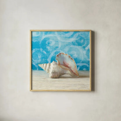 Gift from the Sea IV by Danhui Nai. Shown in a natural wood glass frame for a timeless modern aesthetic. Available as an archival giclee rolled canvas, fine art paper, or poster print. SKU 5250a.