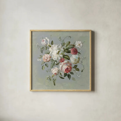 Gifts from the Garden I by Danhui Nai. Shown in a natural wood glass frame for a timeless modern aesthetic. Available as an archival giclee rolled canvas, fine art paper, or poster print. SKU 59652a.