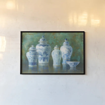 Ginger Jar Still Life by Danhui Nai. shown as a paper print in a black flame. Available as a archival giclee rolled canvas, fine art paper, or poster print. SKU 91867i.