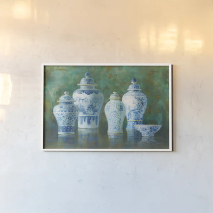 Ginger Jar Still Life by Danhui Nai. shown as a paper print in a white frame. Available as a archival giclee rolled canvas, fine art paper, or poster print. SKU 91867i.