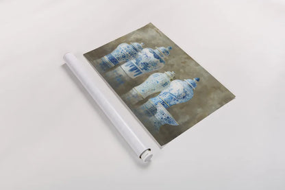 Ginger Jar Still Life Neutral by Danhui Nai. shown as a rolled paper print. Available as archival giclee rolled canvas, fine art paper, or poster print. SKU 23445i.