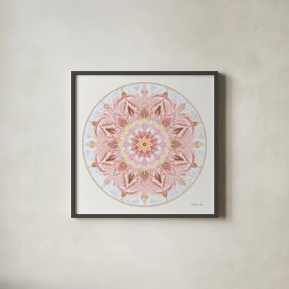 Goa Mandala I by Danhui Nai. Shown in a sleek black glass frame for a contemporary gallery look. Available as an archival giclee rolled canvas, fine art paper, or poster print. SKU 87976a.