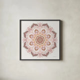Goa Mandala II by Danhui Nai. Shown in a sleek black glass frame for a contemporary gallery look. Available as an archival giclee rolled canvas, fine art paper, or poster print. SKU 87977a.