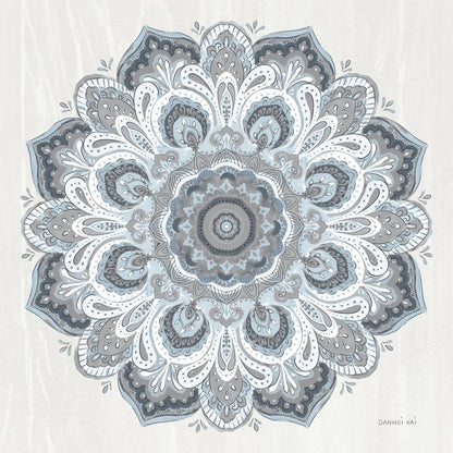 Goa Mandala II Dusty Blue by Danhui Nai. SKU 89989a. Archival Giclee Fine art print for wall decor.