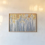 Golden Birches Spice by Danhui Nai. shown as a paper print in a natural frame. Available as a archival giclee rolled canvas, fine art paper, or poster print. SKU 70496i.