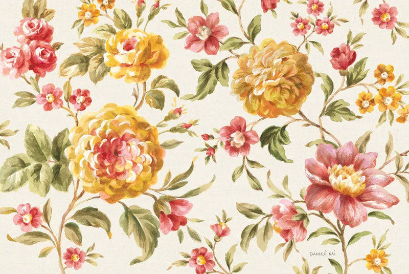Golden Flowers III by Danhui Nai. SKU 13391i. Archival Giclee Fine art print for wall decor.