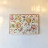 Golden Flowers III by Danhui Nai. shown as a paper print in a natural frame. Available as a archival giclee rolled canvas, fine art paper, or poster print. SKU 13391i.