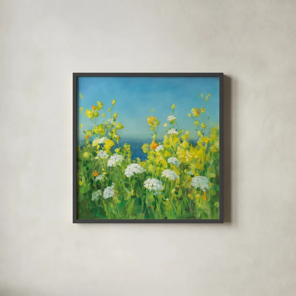 Golden Hour by Danhui Nai. Shown in a sleek black glass frame for a contemporary gallery look. Available as an archival giclee rolled canvas, fine art paper, or poster print. SKU 54624a.
