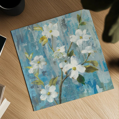 Graceful Magnolia I by Danhui Nai. Shown as a detailed flat fine art print, highlighting archival giclee quality. Available as an archival giclee rolled canvas, fine art paper, or poster print. SKU 91865a.