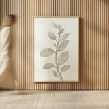 Gray Sage Leaves II on White by Danhui Nai. shown as over sized large wall art. Available as an archival giclee rolled canvas, fine art paper, or poster print. SKU 78805h.
