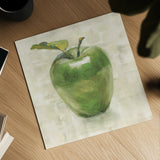 Green Apple by Danhui Nai. Shown as a detailed flat fine art print, highlighting archival giclee quality. Available as an archival giclee rolled canvas, fine art paper, or poster print. SKU 63851a.