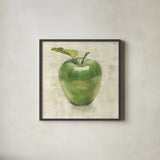 Green Apple by Danhui Nai. Shown in a sleek black glass frame for a contemporary gallery look. Available as an archival giclee rolled canvas, fine art paper, or poster print. SKU 63851a.