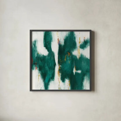 Green Texture I by Danhui Nai. Shown in a sleek black glass frame for a contemporary gallery look. Available as an archival giclee rolled canvas, fine art paper, or poster print. SKU 49780a.