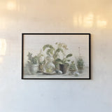 Greenhouse Orchids on Shiplap by Danhui Nai. shown as a paper print in a black flame. Available as a archival giclee rolled canvas, fine art paper, or poster print. SKU 34577i.