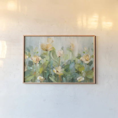 Growing Tall by Danhui Nai. shown as a paper print in a natural frame. Available as a archival giclee rolled canvas, fine art paper, or poster print. SKU 100024i.