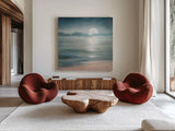 Half Moon Dream by Danhui Nai. Shown as extra-large giant wall art in a modern living room. Available as an archival giclee rolled canvas, fine art paper, or poster print. SKU 57241a.