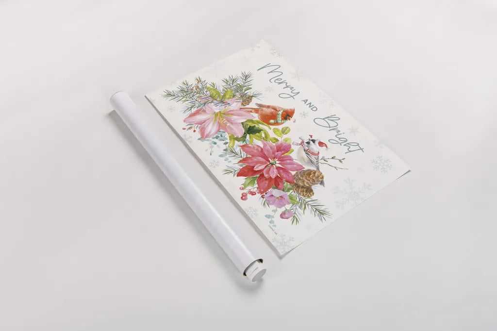 Happy Holidays I by Danhui Nai. shown as a rolled paper print. Available as archival giclee rolled canvas, fine art paper, or poster print. SKU 86204i.