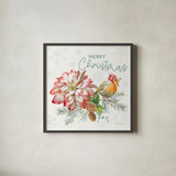 Happy Holidays IV by Danhui Nai. Shown in a sleek black glass frame for a contemporary gallery look. Available as an archival giclee rolled canvas, fine art paper, or poster print. SKU 86207a.