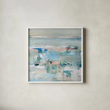 Happy Valley by Danhui Nai. Shown in a crisp white glass frame for a clean and minimalist style. Available as an archival giclee rolled canvas, fine art paper, or poster print. SKU 89867a.