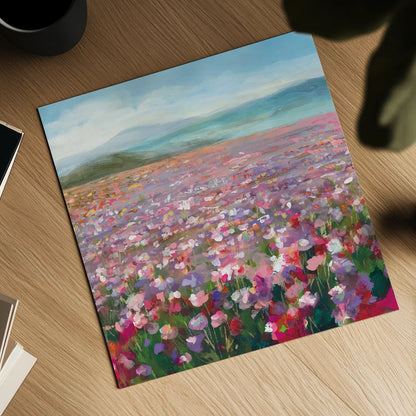 Headland Wildflowers by Danhui Nai. Shown as a detailed flat fine art print, highlighting archival giclee quality. Available as an archival giclee rolled canvas, fine art paper, or poster print. SKU 78720a.