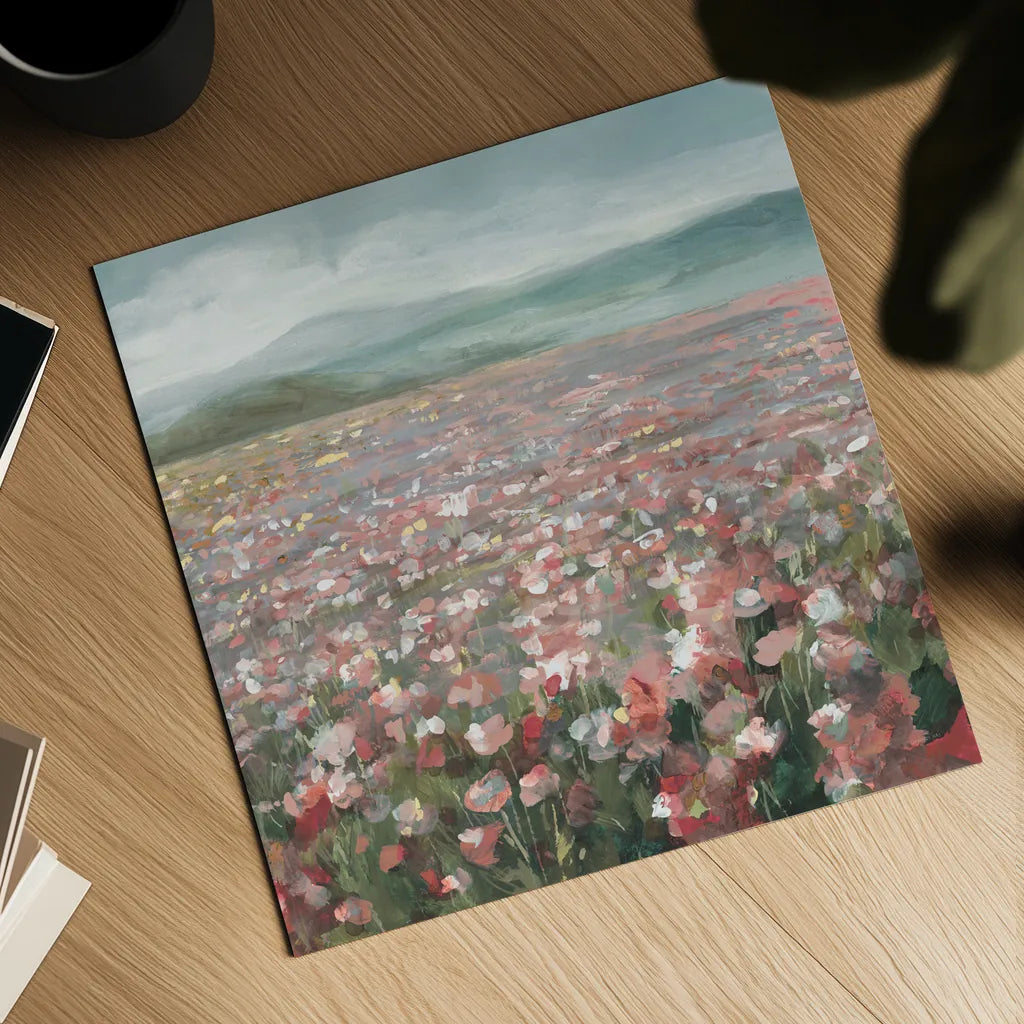 Headland Wildflowers Light by Danhui Nai. Shown as a detailed flat fine art print, highlighting archival giclee quality. Available as an archival giclee rolled canvas, fine art paper, or poster print. SKU 88115a.