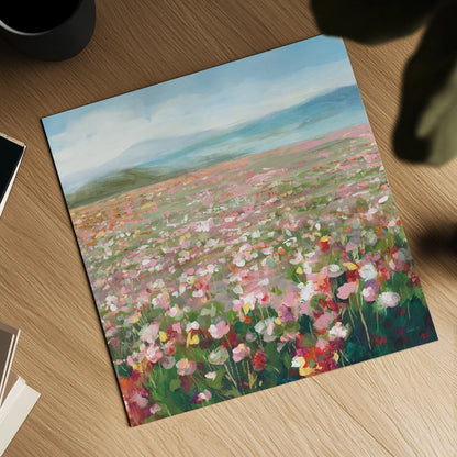 Headland Wildflowers v3 by Danhui Nai. Shown as a detailed flat fine art print, highlighting archival giclee quality. Available as an archival giclee rolled canvas, fine art paper, or poster print. SKU 92626a.
