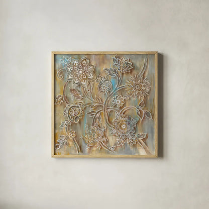 Henna by Danhui Nai. Shown in a natural wood glass frame for a timeless modern aesthetic. Available as an archival giclee rolled canvas, fine art paper, or poster print. SKU 34616a.