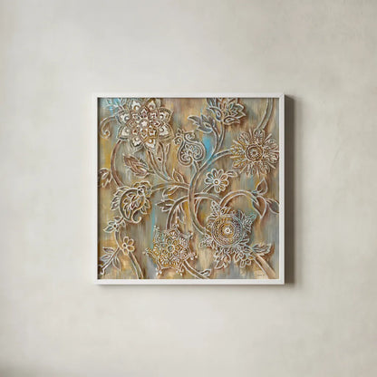 Henna Crop by Danhui Nai. Shown in a crisp white glass frame for a clean and minimalist style. Available as an archival giclee rolled canvas, fine art paper, or poster print. SKU 28647a.