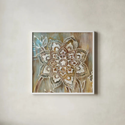 Henna II by Danhui Nai. Shown in a crisp white glass frame for a clean and minimalist style. Available as an archival giclee rolled canvas, fine art paper, or poster print. SKU 29292a.