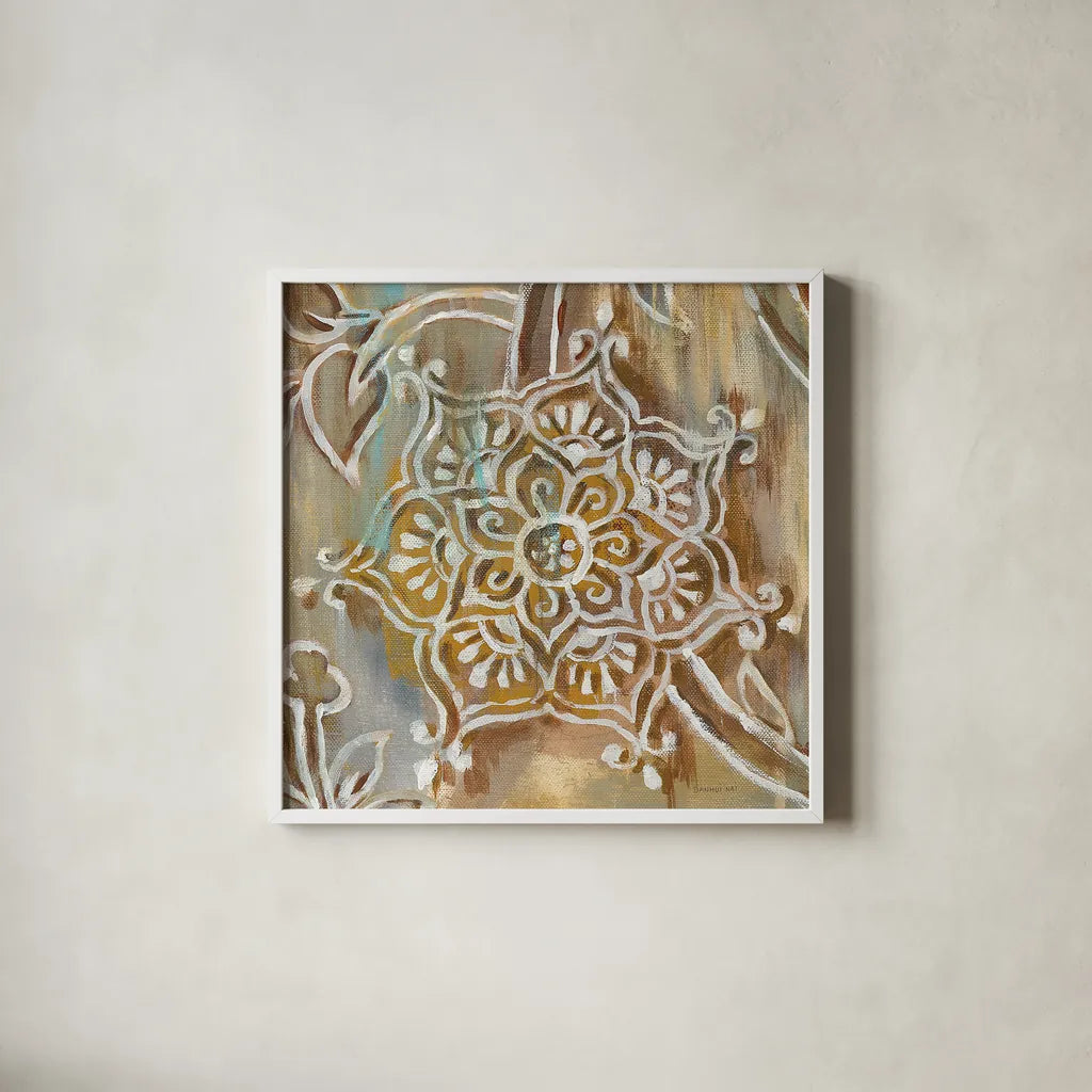 Henna III by Danhui Nai. Shown in a crisp white glass frame for a clean and minimalist style. Available as an archival giclee rolled canvas, fine art paper, or poster print. SKU 29293a.