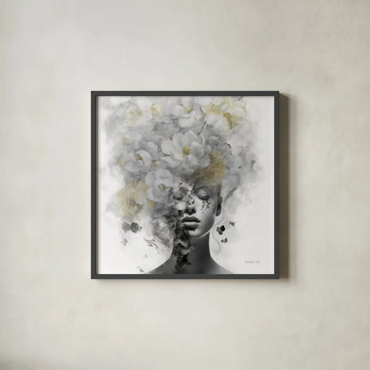 Hidden Spring by Danhui Nai. Shown in a sleek black glass frame for a contemporary gallery look. Available as an archival giclee rolled canvas, fine art paper, or poster print. SKU 91065a.