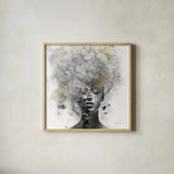 Hidden Spring by Danhui Nai. Shown in a natural wood glass frame for a timeless modern aesthetic. Available as an archival giclee rolled canvas, fine art paper, or poster print. SKU 91065a.