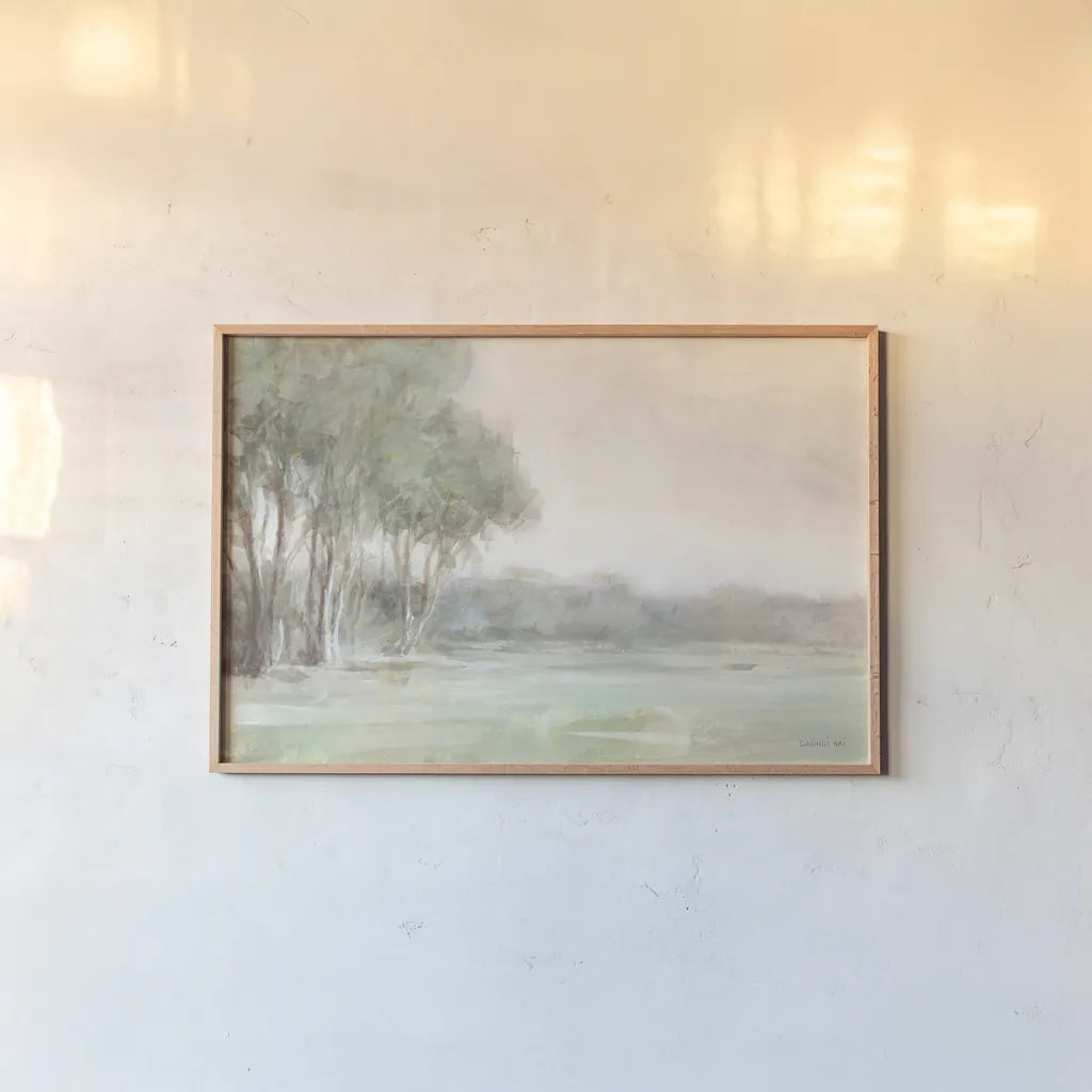 High Summer Field Neutral Crop by Danhui Nai. shown as a paper print in a natural frame. Available as a archival giclee rolled canvas, fine art paper, or poster print. SKU 79057i.