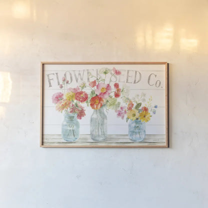 Homegrown Summer I by Danhui Nai. shown as a paper print in a natural frame. Available as a archival giclee rolled canvas, fine art paper, or poster print. SKU 70925i.