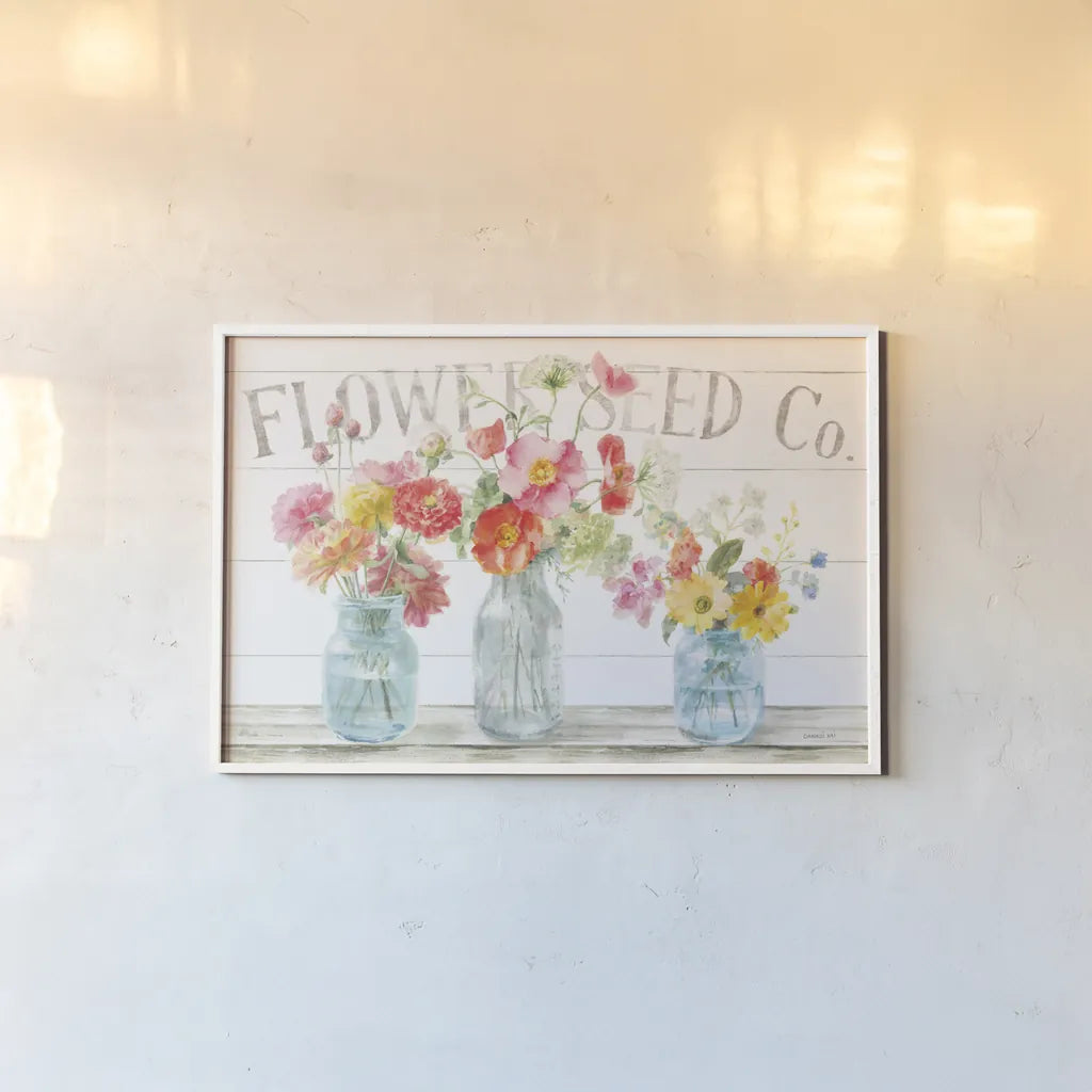 Homegrown Summer I by Danhui Nai. shown as a paper print in a white frame. Available as a archival giclee rolled canvas, fine art paper, or poster print. SKU 70925i.