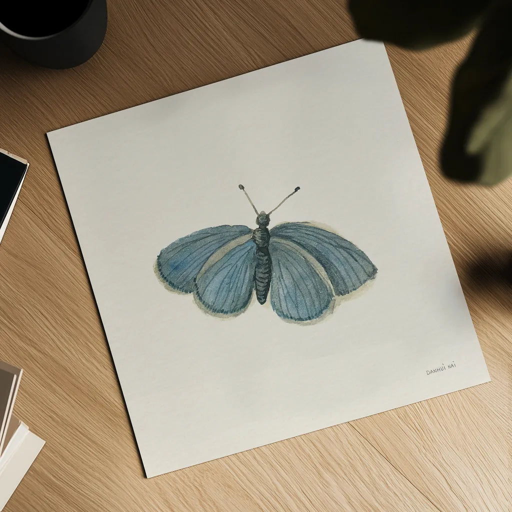 Honeybloom Butterfly I by Danhui Nai. Shown as a detailed flat fine art print, highlighting archival giclee quality. Available as an archival giclee rolled canvas, fine art paper, or poster print. SKU 95259a.