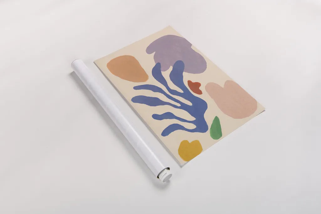 Honoring Matisse Warm v2 by Danhui Nai. shown as a rolled paper print. Available as archival giclee rolled canvas, fine art paper, or poster print. SKU 80700h.