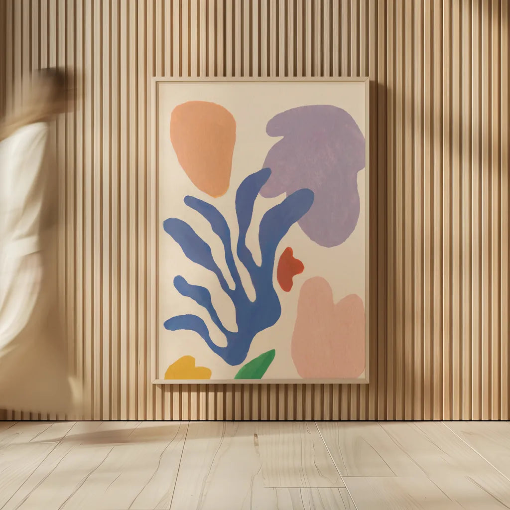 Honoring Matisse Warm v2 by Danhui Nai. shown as over sized large wall art. Available as an archival giclee rolled canvas, fine art paper, or poster print. SKU 80700h.