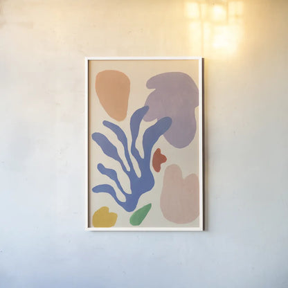 Honoring Matisse Warm v2 by Danhui Nai. shown as a paper print in a white frame. Available as a archival giclee rolled canvas, fine art paper, or poster print. SKU 80700h.