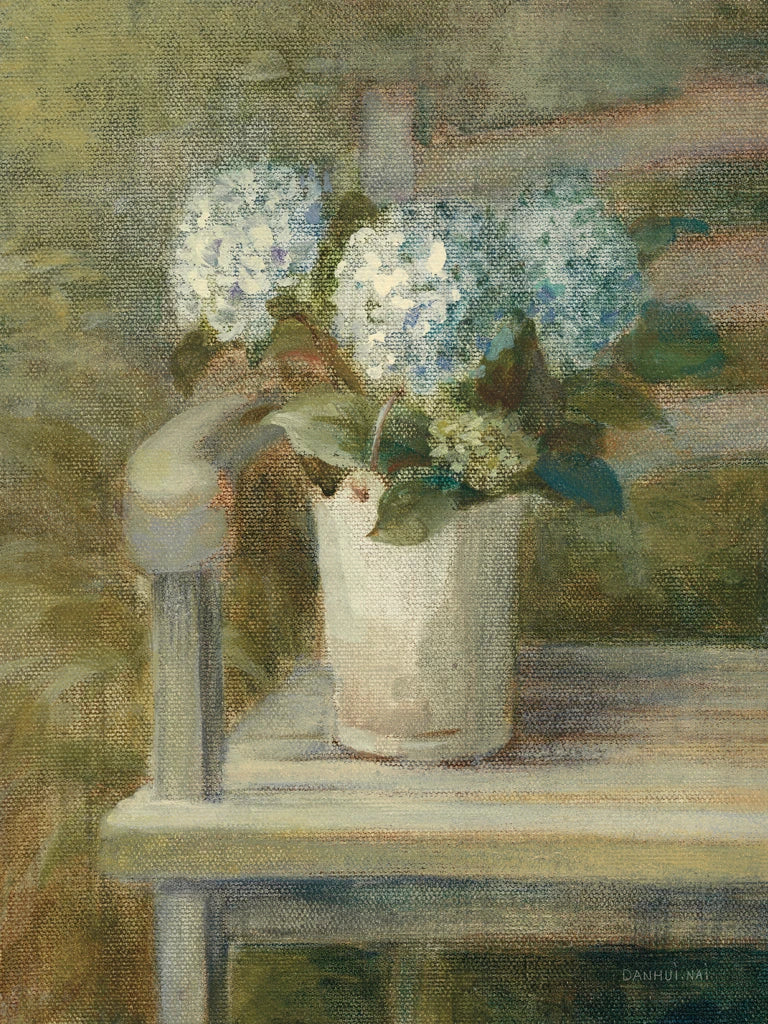 Hydrangea Bouquet on Bench by Danhui Nai