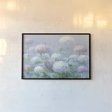Hydrangea Garden by Danhui Nai. shown as a paper print in a black flame. Available as a archival giclee rolled canvas, fine art paper, or poster print. SKU 87629i.