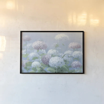 Hydrangea Garden by Danhui Nai. shown as a paper print in a black flame. Available as a archival giclee rolled canvas, fine art paper, or poster print. SKU 87629i.
