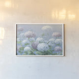 Hydrangea Garden by Danhui Nai. shown as a paper print in a white frame. Available as a archival giclee rolled canvas, fine art paper, or poster print. SKU 87629i.