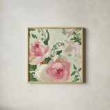 Impressionist Garden V by Danhui Nai. Shown in a natural wood glass frame for a timeless modern aesthetic. Available as an archival giclee rolled canvas, fine art paper, or poster print. SKU 83951a.