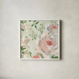 Impressionist Garden VI by Danhui Nai. Shown in a crisp white glass frame for a clean and minimalist style. Available as an archival giclee rolled canvas, fine art paper, or poster print. SKU 83952a.